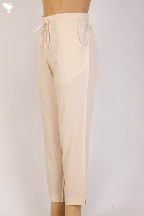 Cambric Cotton Pants With Elasticated Waistband